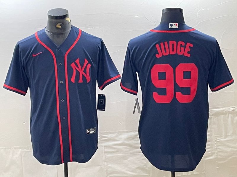 Men New York Yankees #99 Judge Blue Third generation joint name Nike 2024 MLB Jersey style 1->new york yankees->MLB Jersey